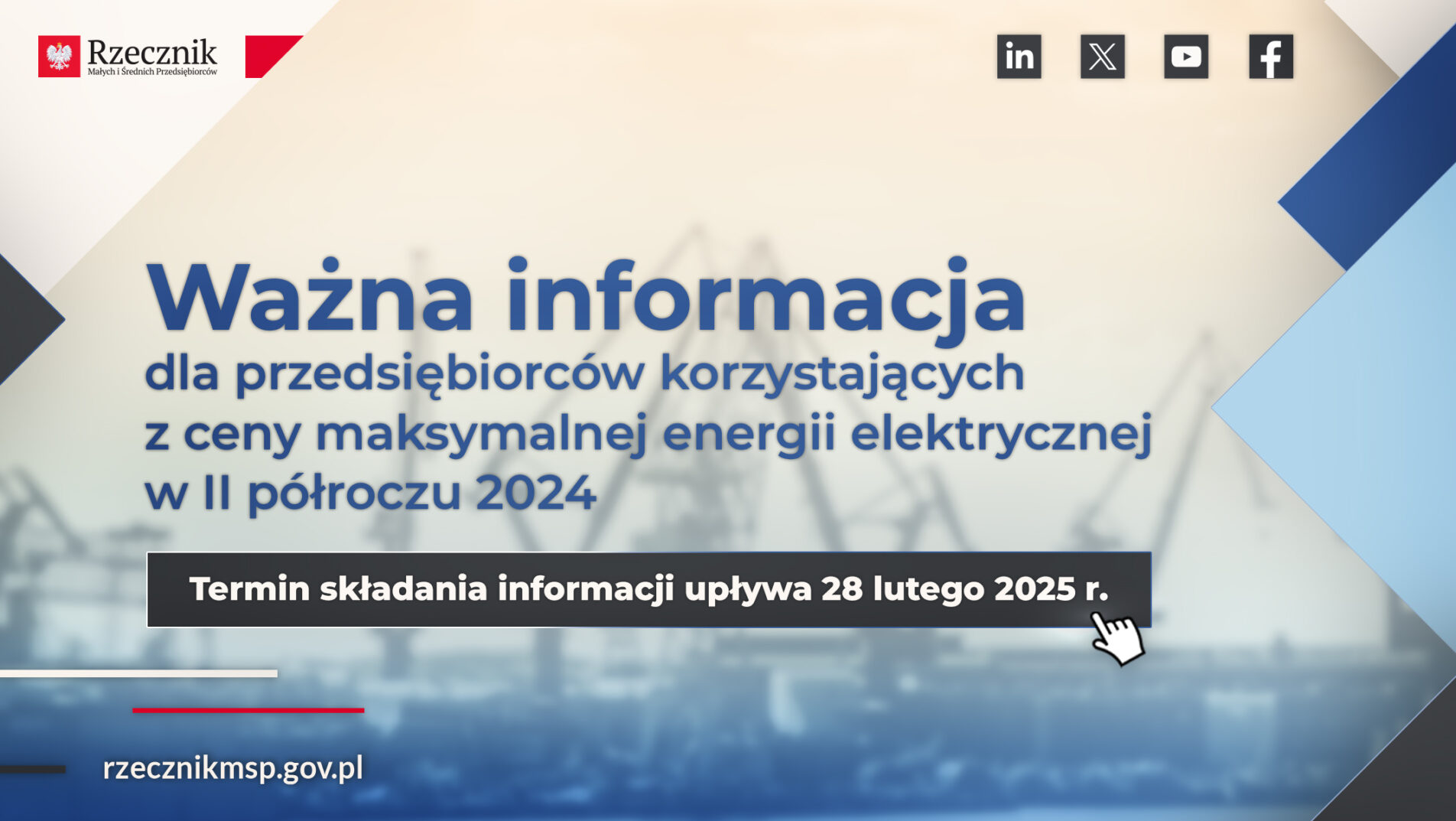 Wazna informacja dla przedsiebiorcow korzystajacych z ceny maksymalnej energii elektrycznej w II półroczu 2024